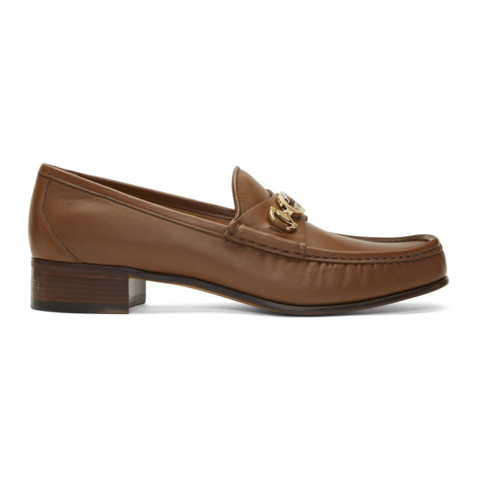 Photo: Gucci Brown Interlocking G Horsebit Loafers