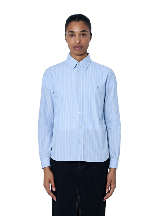 Photo: Saint Laurent Striped Cotton Poplin Shirt