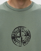 Stone Island Tee Cotton Jersey, 'stamp Three' Print, Garment Dyed Grey - Mens - Shortsleeves