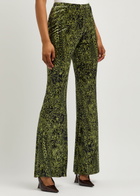 Diane Von Furstenberg Ruthette Printed Flared Velvet Trousers Multicoloured