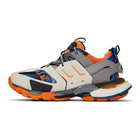 Balenciaga Grey and Orange Track Sneakers