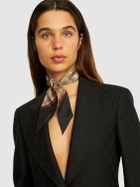 GUCCI - Gg & Bee Printed Silk Twill Neck Bow