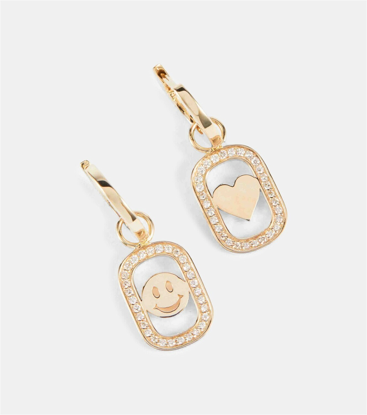 Sydney Evan Open Icon 14kt gold drop earrings with diamonds