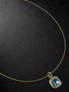 42 Suns - Large 14-Karat Gold Blue Topaz Pendant Necklace