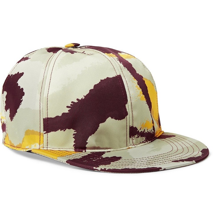 Photo: Valentino - Camouflage-Print Shell and Leather Baseball Cap - Men - Multi