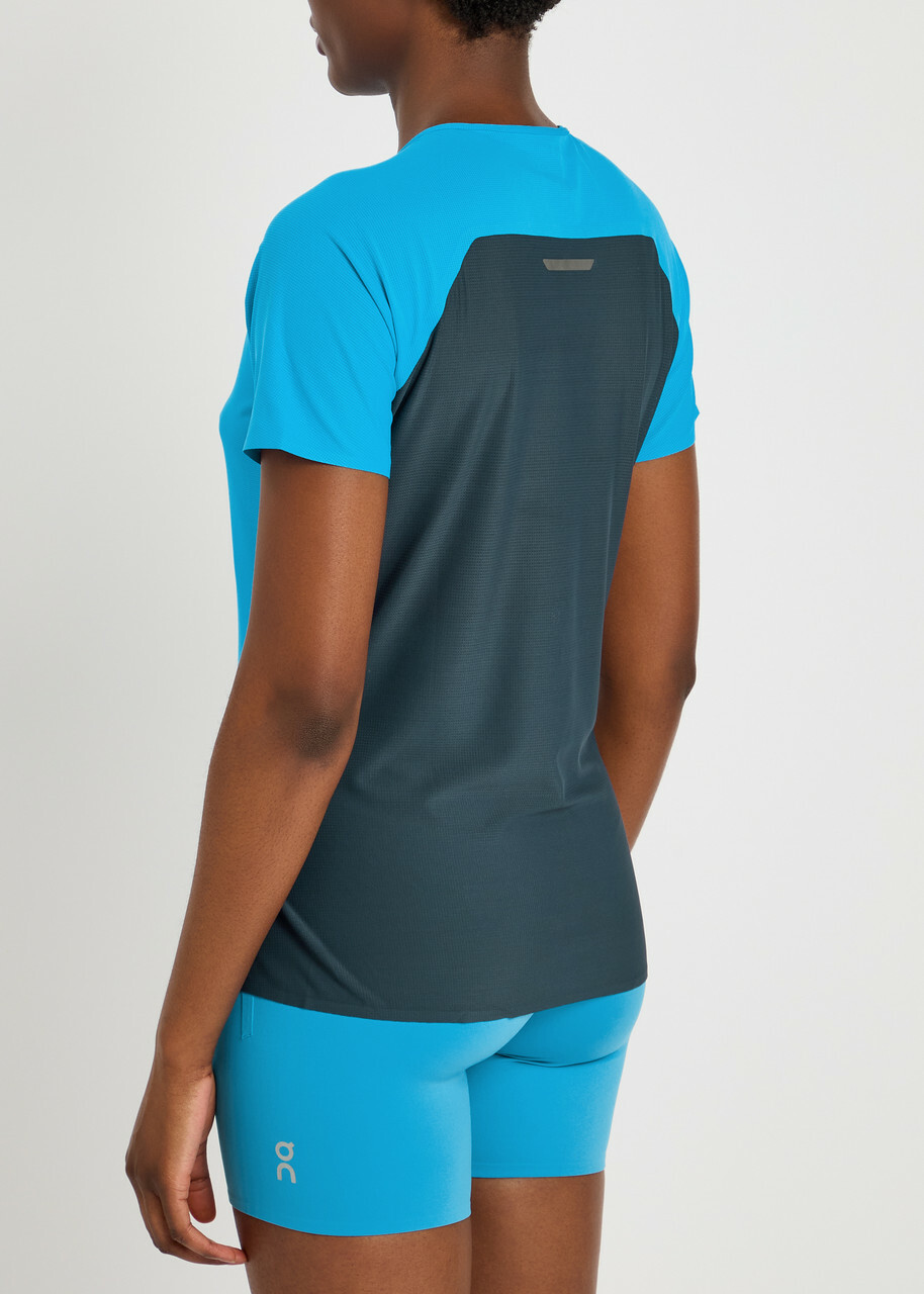 ON Performance Colour-block Stretch-jersey T-shirt Bright Blue