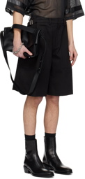 System Black Pleated Shorts