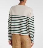 Moncler Embroidered striped virgin wool sweater