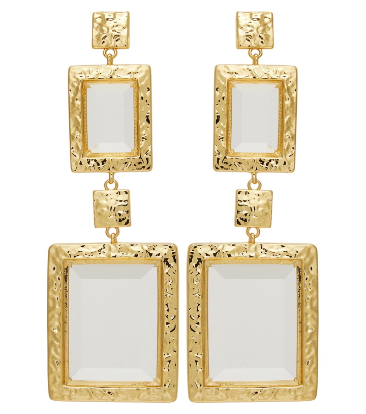 Photo: Rebecca Vallance Embellished gold-plated drop earrings