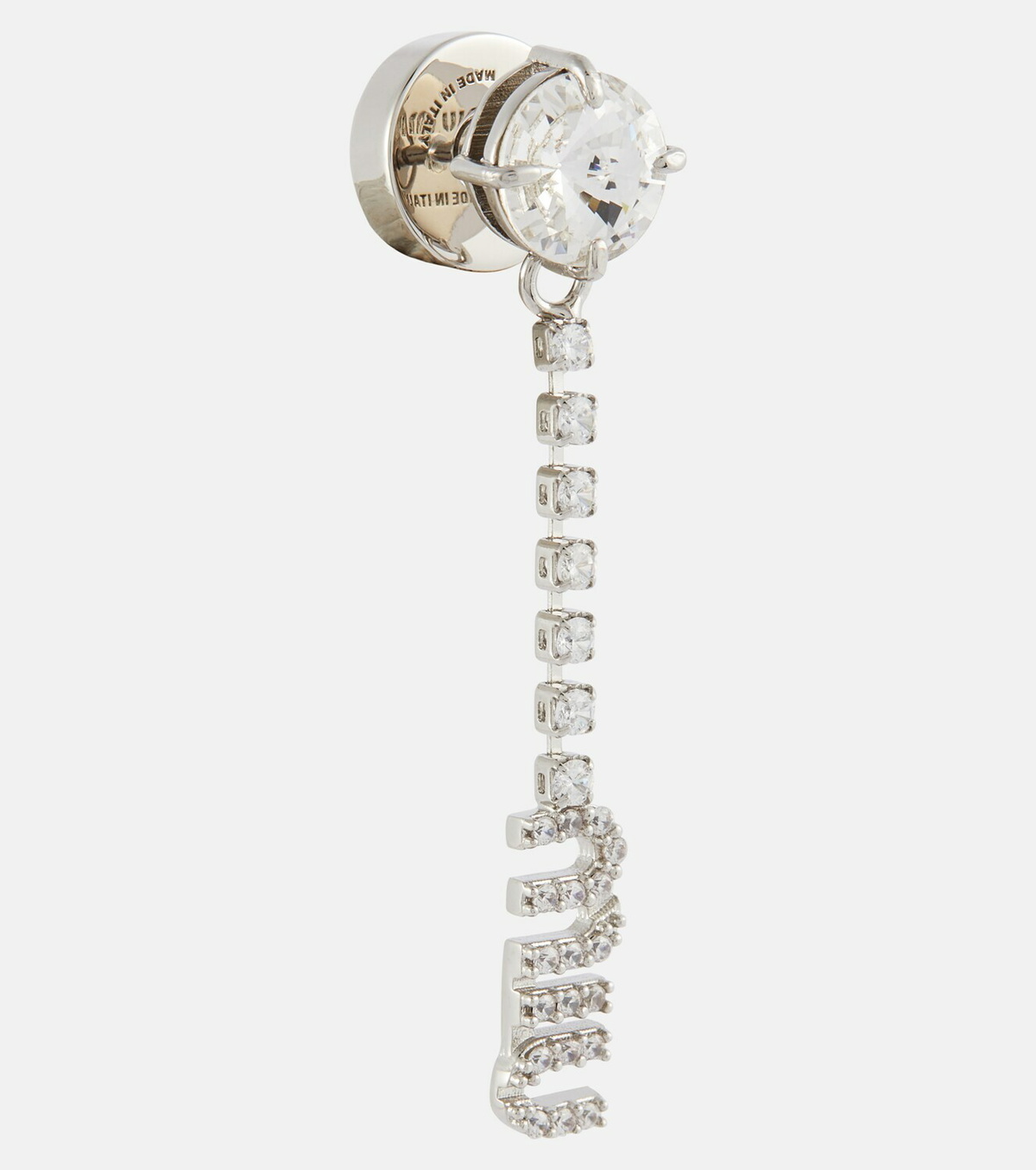 【Miu Miu】クリスタル-embellishedイヤリング Miu Miu Logo crystal-embellished earrings Miu Miu