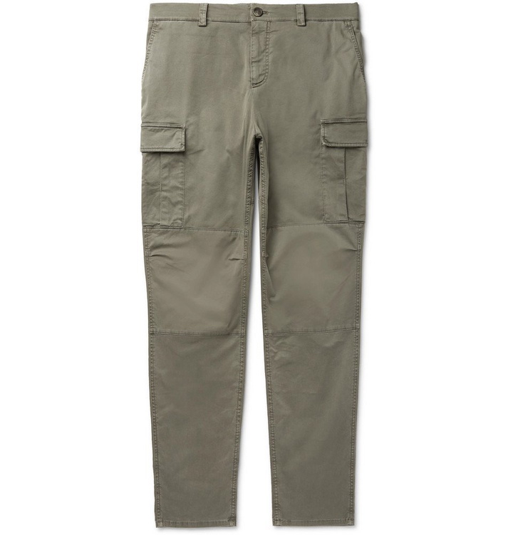 Photo: Brunello Cucinelli - Stretch-Cotton Cargo Trousers - Men - Green