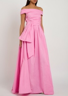 Talbot Runhof Gathered Taffeta Gown Pink
