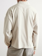 AGOLDE - Darius Cotton-Jersey Half-Zip Polo Shirt - Neutrals