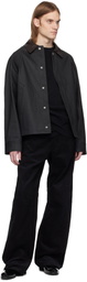 Omar Afridi Black Knee Darted Flare Micro Cord Trousers