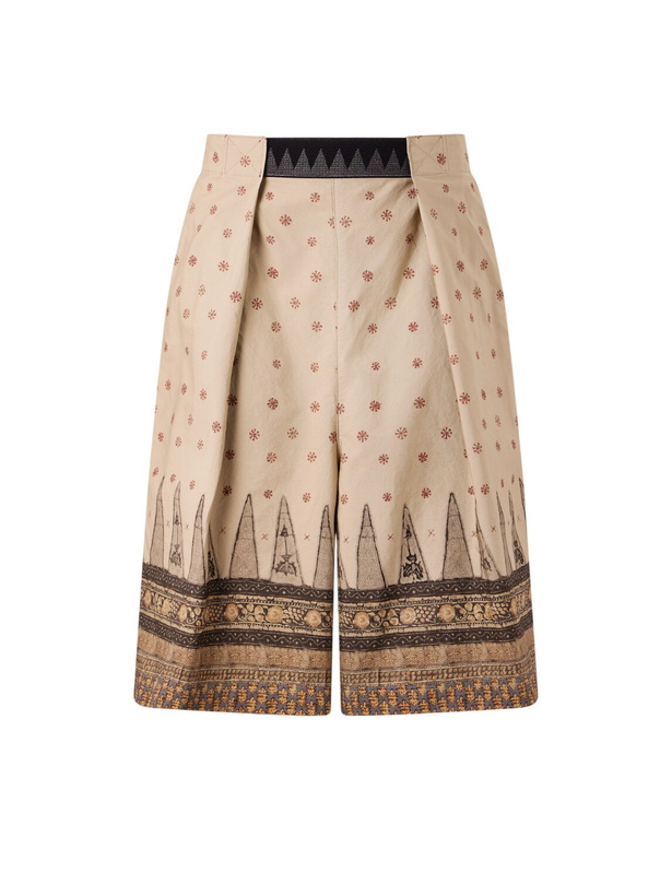 Photo: KAPITAL - Wide-Leg Printed Cotton Shorts - Neutrals