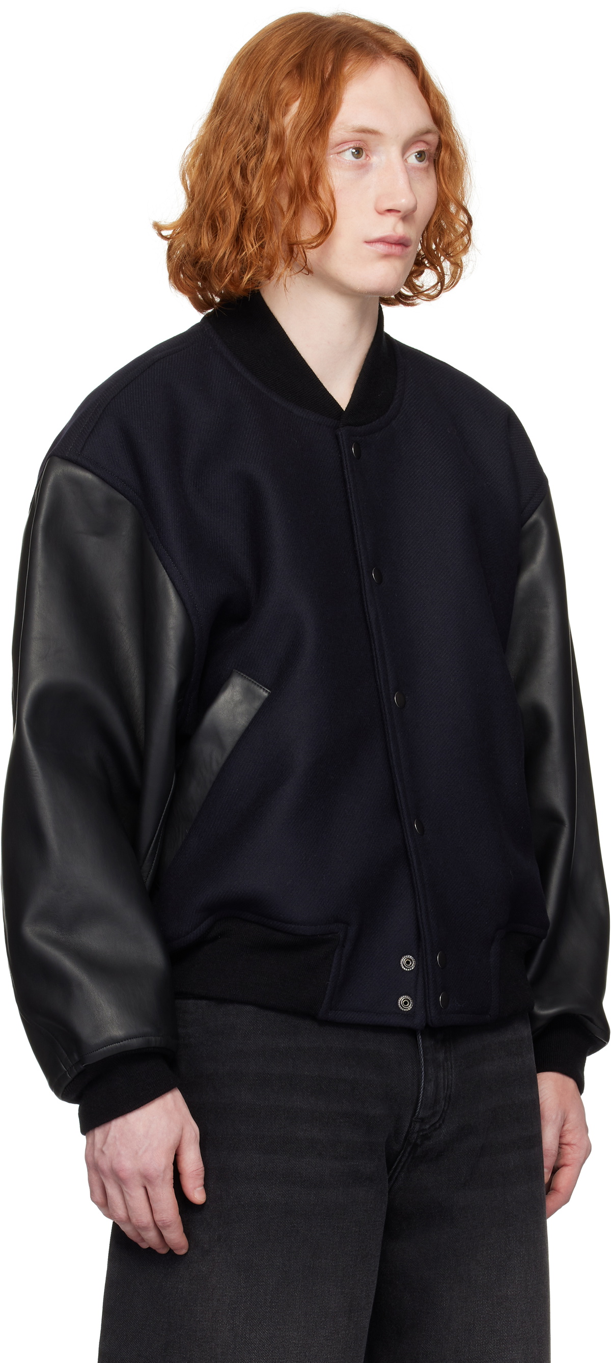 STUDIO NICHOLSON Bomber Jacket サイズ0 Studio Nicholson Navy & Black Alph Bomber Jacket Studio Nicholson