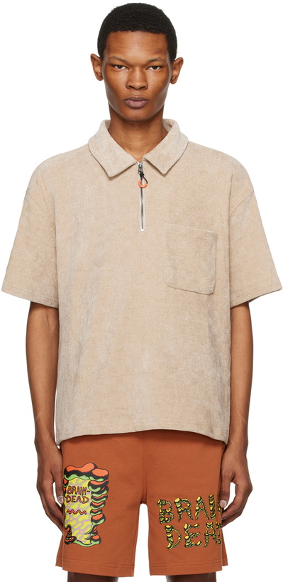 Photo: Brain Dead Beige Check Polo