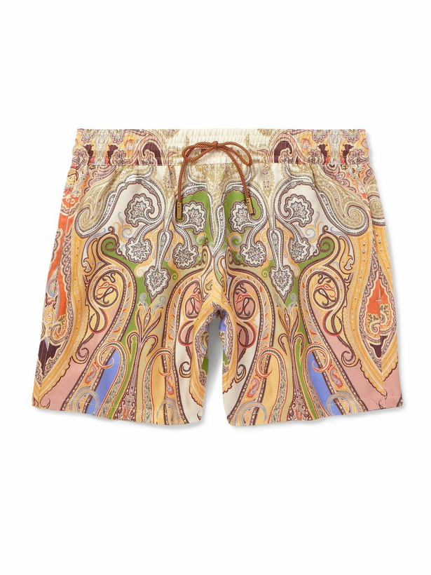 Photo: Etro - Straight-Leg Mid-Length Paisley-Print Swim Shorts - Neutrals