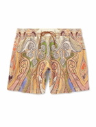 Etro - Straight-Leg Mid-Length Paisley-Print Swim Shorts - Neutrals