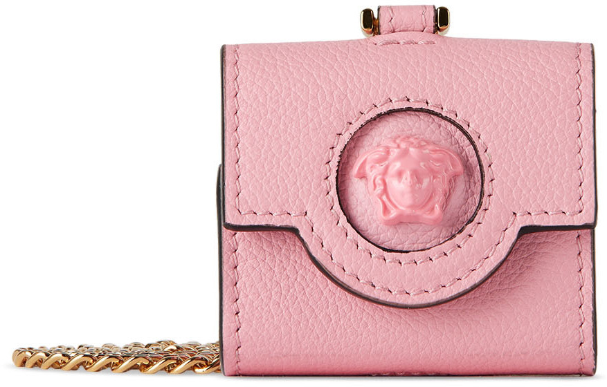 Versace Pink 'La Medusa' AirPods Case Versace