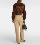 Blancha Quilted shearling bomber jacket