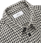 Mr P. - Micro-Checked Virgin Wool-Blend Flannel Shirt - Black