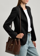 Veronica Beard Goody Panelled Suede Bucket bag - Dark Brown - One Size