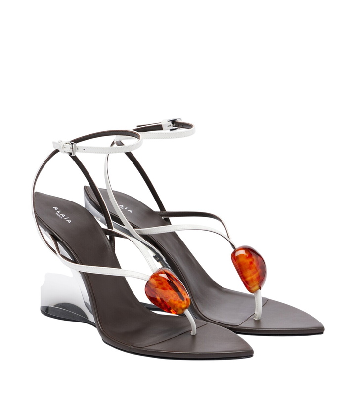 Photo: Alaïa Invisible Wedge leather thong sandals