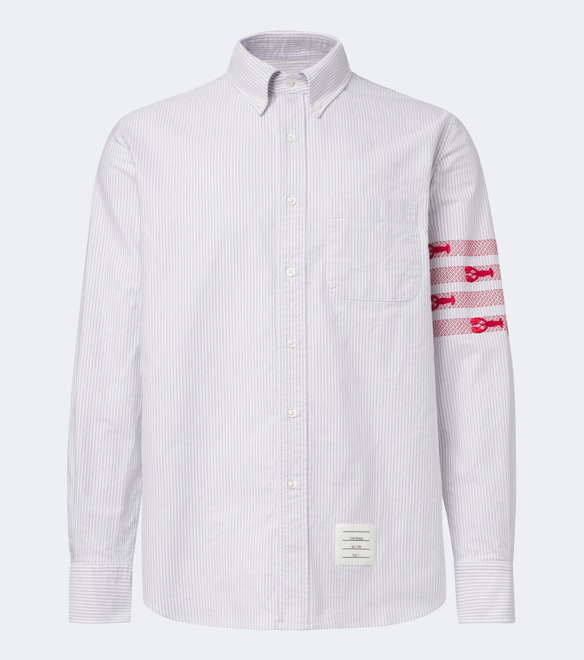Thom Browne 4-Bar striped cotton Oxford shirt
