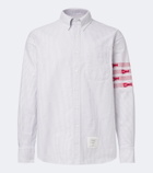Thom Browne 4-Bar striped cotton Oxford shirt