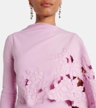 Oscar de la Renta Cape-detail wool-blend midi dress