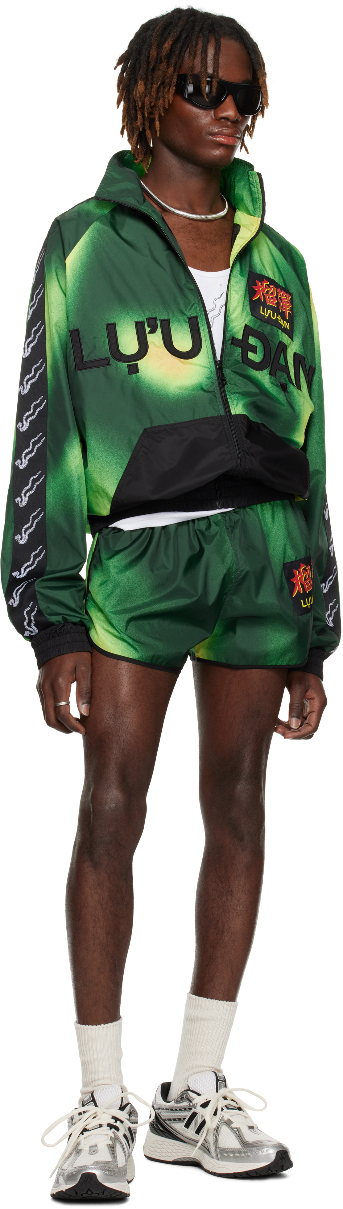 LU'U DAN Green L-D Windbreaker Track Jacket