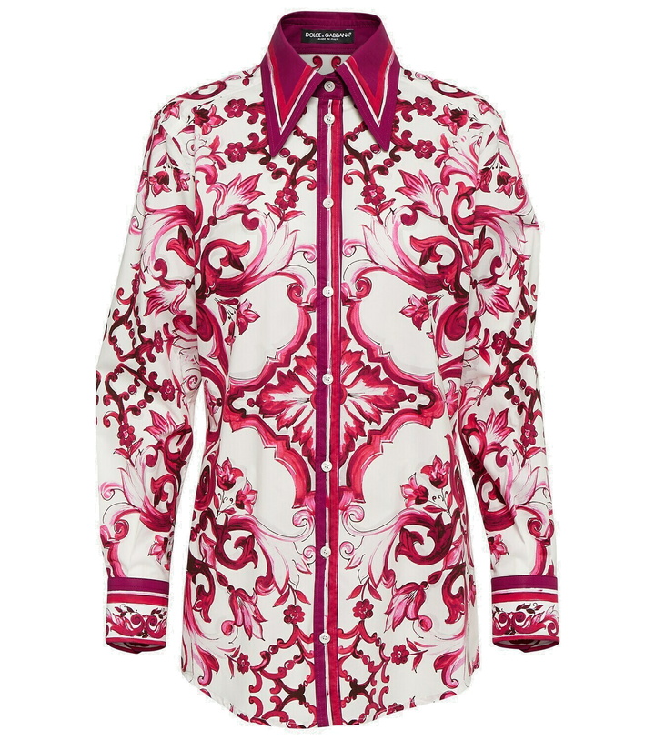 Photo: Dolce&Gabbana Majolica printed cotton poplin shirt