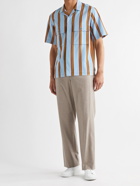 PAUL SMITH - Soho Camp-Collar Striped Woven Shirt - Blue