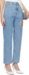 AREA Blue Crystal Heart Jeans