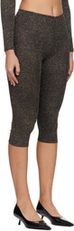 Beaufille Black & Gold Cassia Capri Leggings