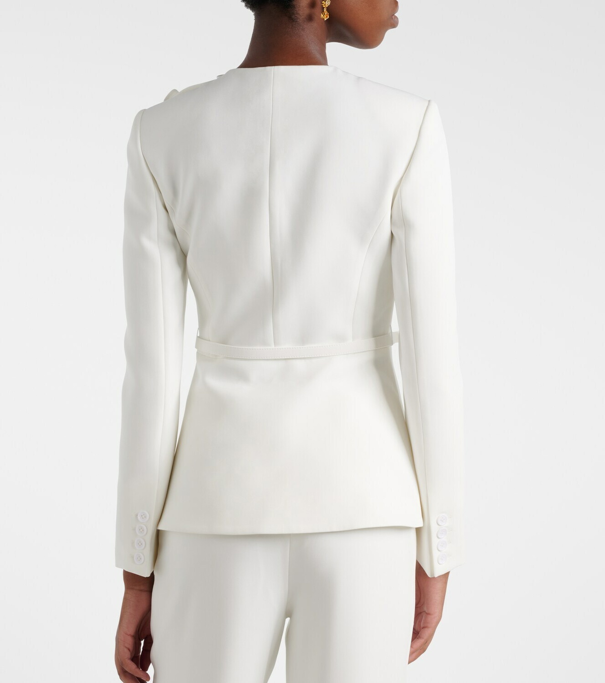 Roland Mouret Floral-appliqué crêpe jacket