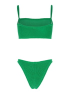 Hunza G gigi Green Bikini With Square Neckline And Thin Straps In Ribbed Fabric Woman
