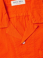 Alex Mill - Camp-Collar Cotton-Seersucker Shirt - Orange