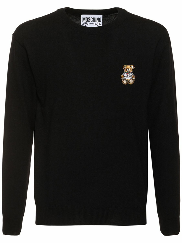 Photo: MOSCHINO Teddy Patch Knit Sweater