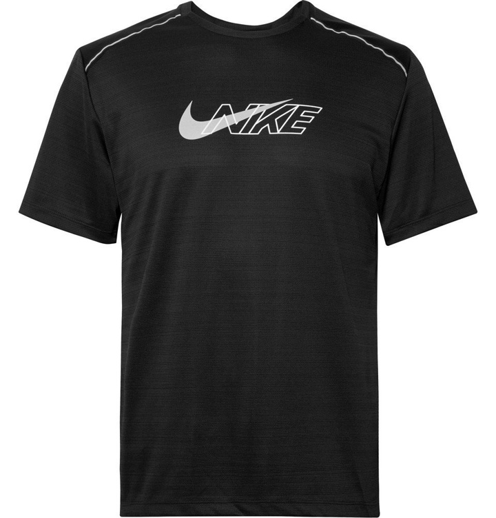 Photo: Nike Running - Miler Flash Logo-Print Dri-FIT and Mesh T-Shirt - Black