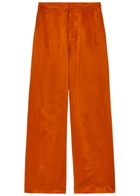 Delos Avra Wide-leg Brushed-satin Trousers Amber