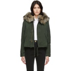 Mr and Mrs Italy Green Down Fur Cropped Jazzy Jacket
