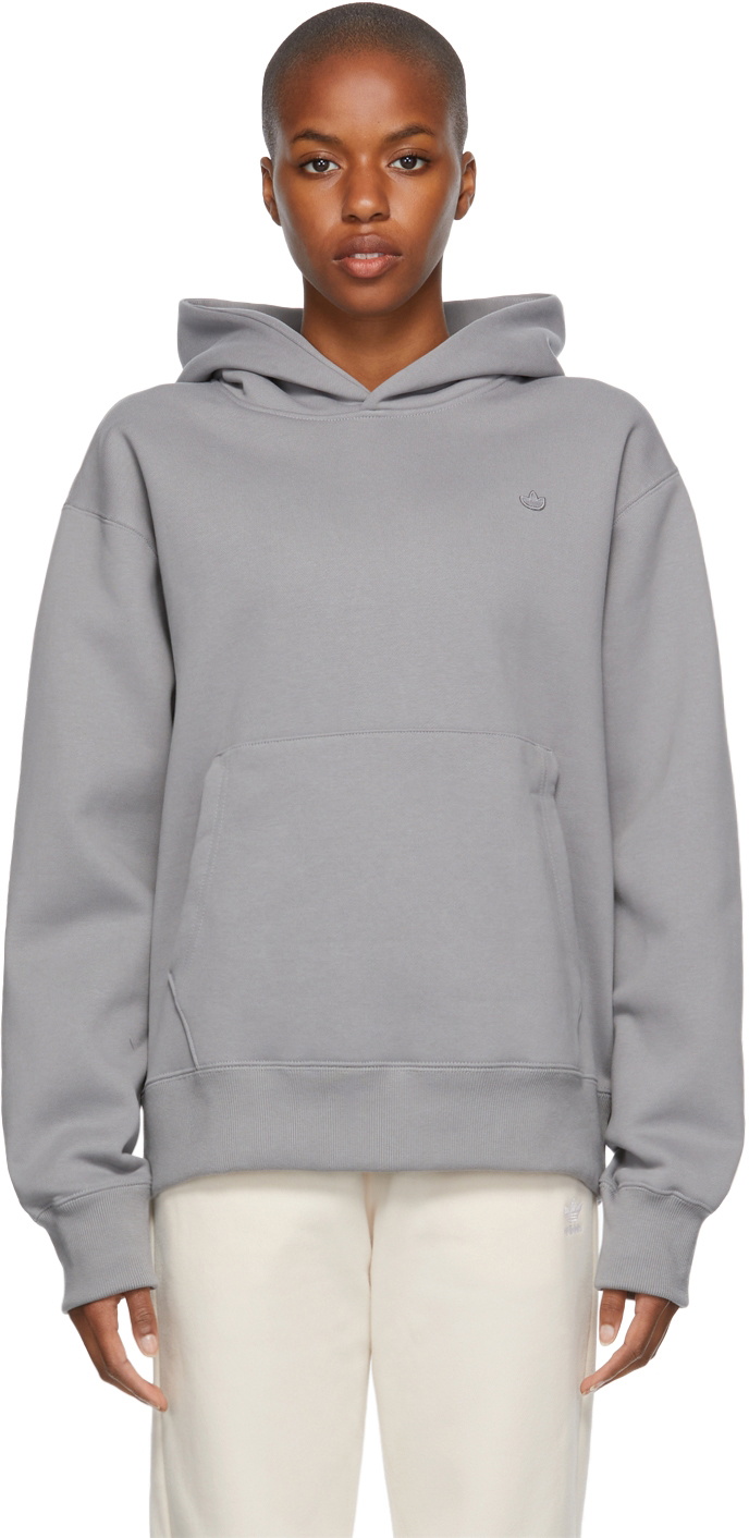 Grey trefoil hoodie sale