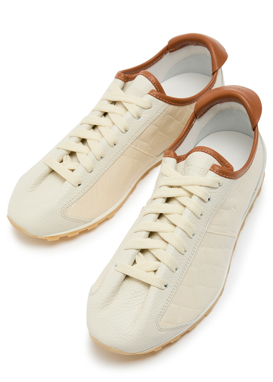 Jacquemus Les Tennis Textured Leather Sneakers Grey