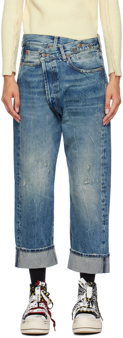 R13 Blue Crossover Jeans R13