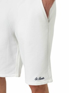 MC2 Saint Barth Man White Cotton Fleece Bermuda Shorts Randle