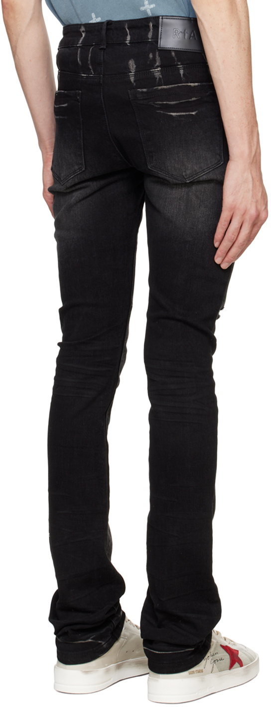 RTA Black Olivier Stacked Jeans