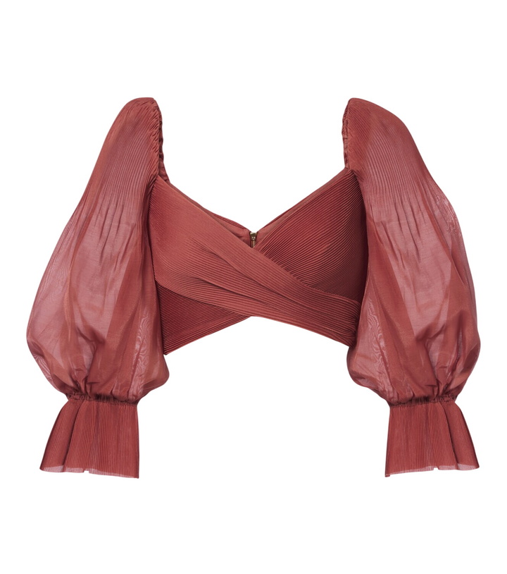 Photo: Zimmermann Pleated cropped top