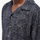 Rhude Men's Rayon Snake Print Vacation Shirt in Black